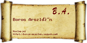 Boros Arszlán névjegykártya